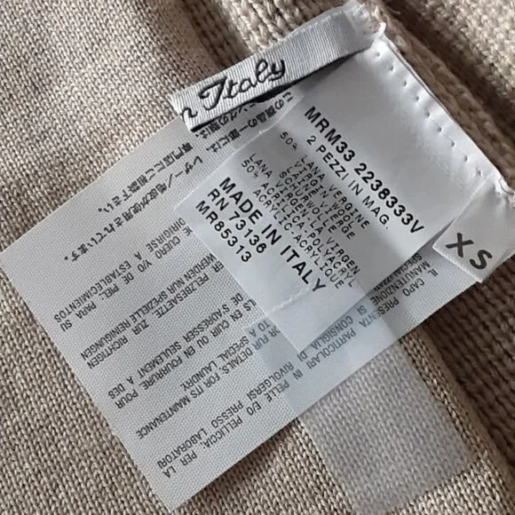 Wool and Suede 2pc Cardigan and Shell Set - size XS